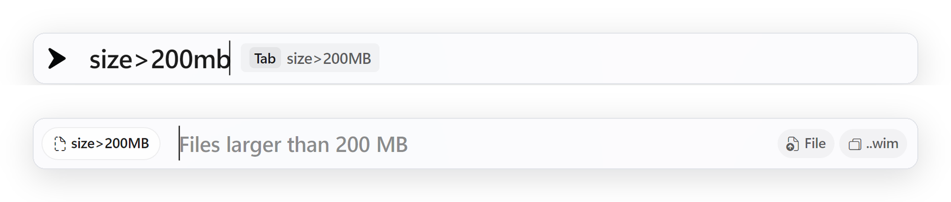 Typing a tag name, then pressing Tab to turn it into a chip in front of the query